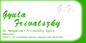 gyula frivalszky business card